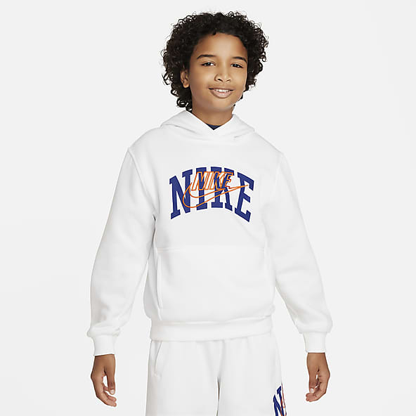 Boys nike white hoodie top